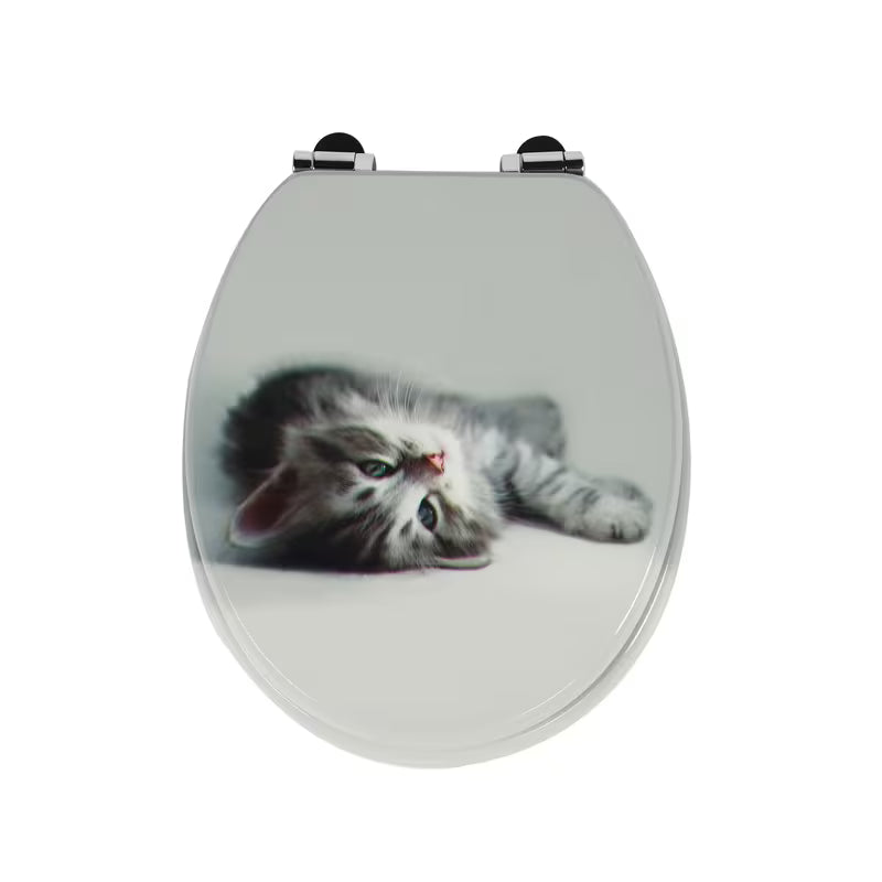 Abattant WC - Chaton Gris