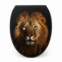 Abattant WC-design lion majestueux-fermeture progressive soft close