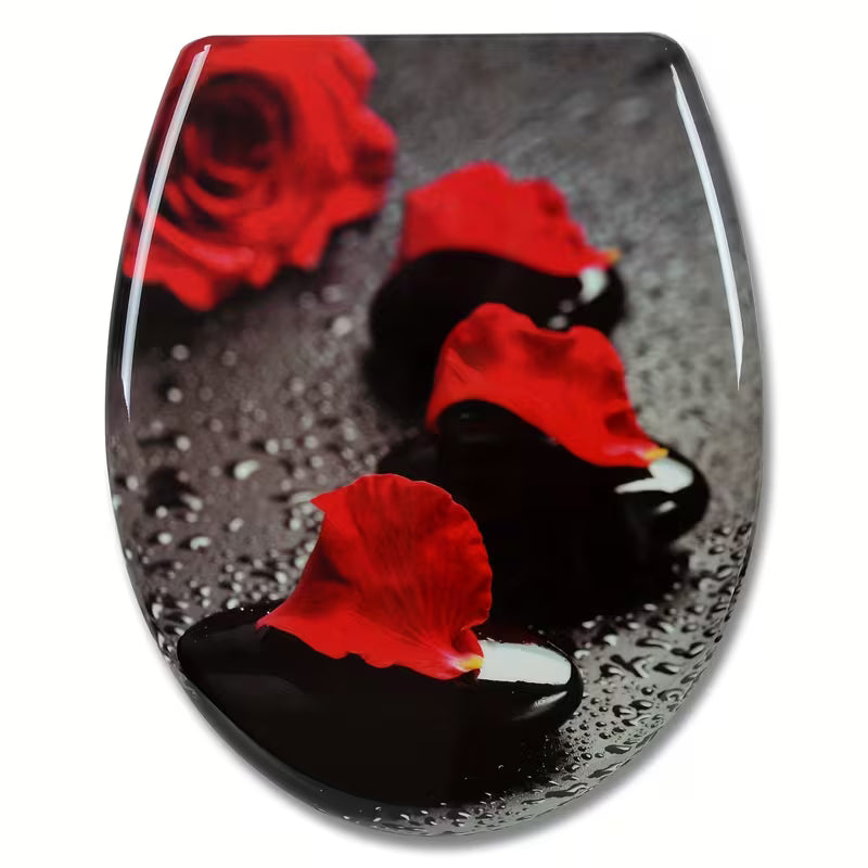Abattant WC - Basalte & Roses