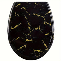 Abattant WC - Marbre Noir & Or