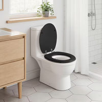 Abattant WC - Bois Rayé-fermeture progressive soft close
