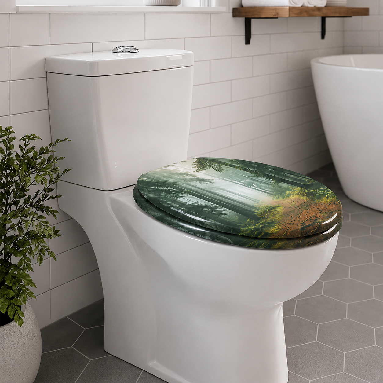 Abattant WC - Forêt-fermeture progressive soft close
