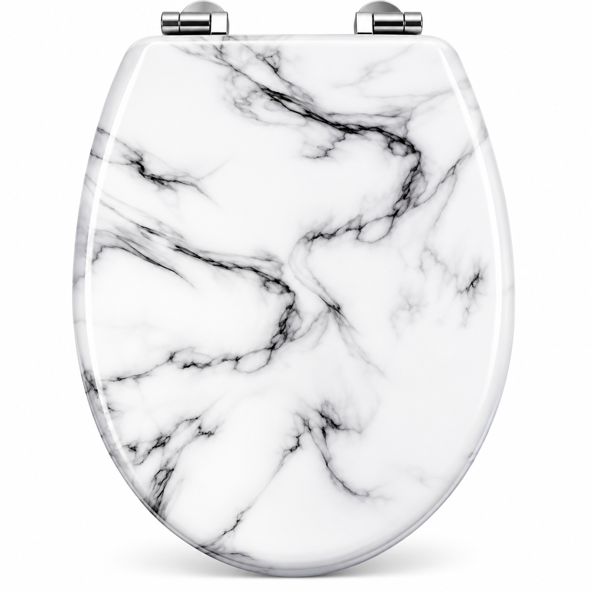 Abattant WC-design marbre blanc – Soft Close – Duroplast