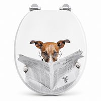Abattant WC - design chien lecteur-fermeture progressive soft close