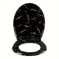 Abattant WC - Marbre Noir & Or